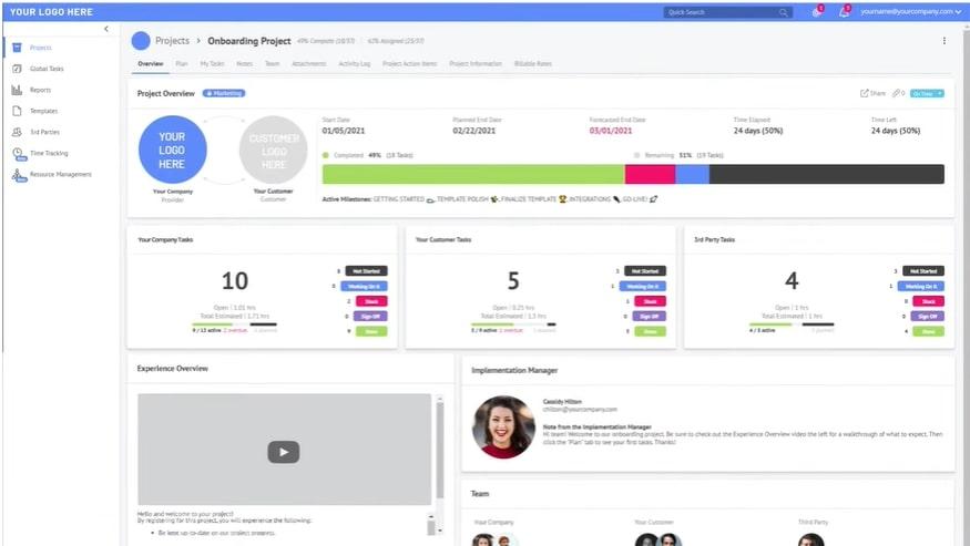 Exemple de projet d'onboarding de GuideCX