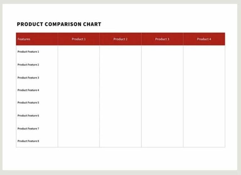 Microsoft Word Product Comparison Chart Templates