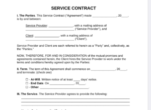 10 Free Service Contract Agreement Templates in Word & ClickUp