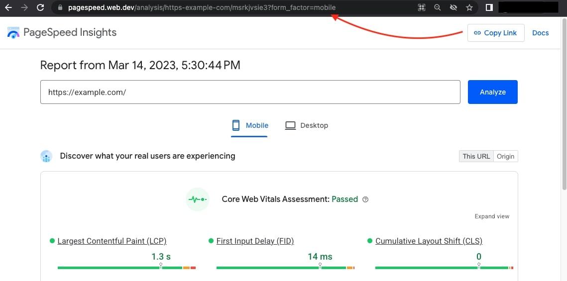 Strumenti per l'ottimizzazione dei siti web: PageSpeed Insights da Mobile e Desktop dashboard