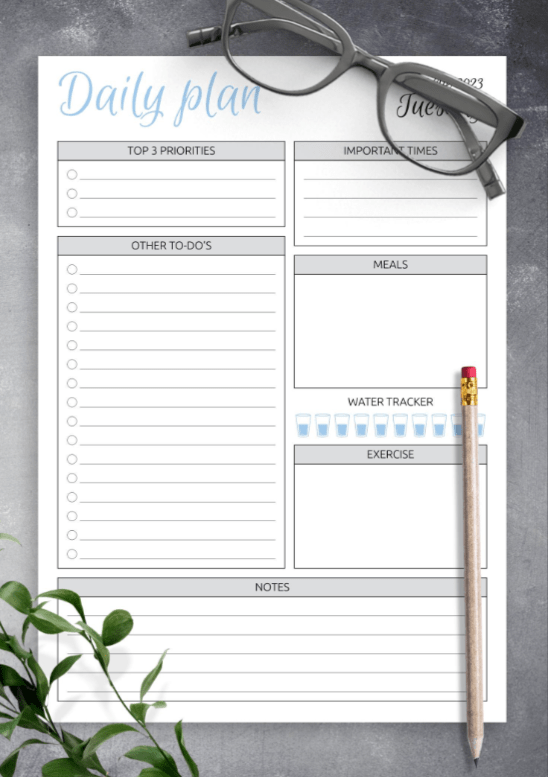 Printable Daily Planner To Do List by On Planners