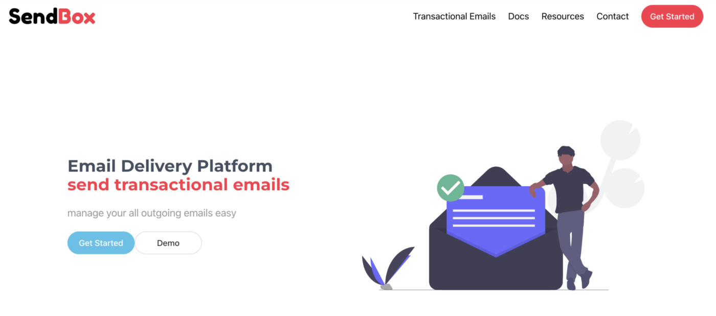 Painel de controle do SendBox