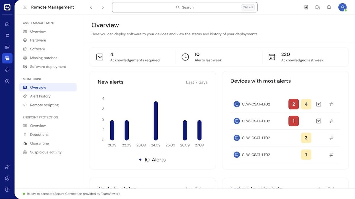 TeamViewer's Overview page