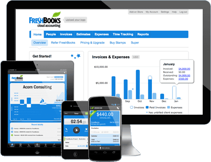 Freshbooks 대시보드