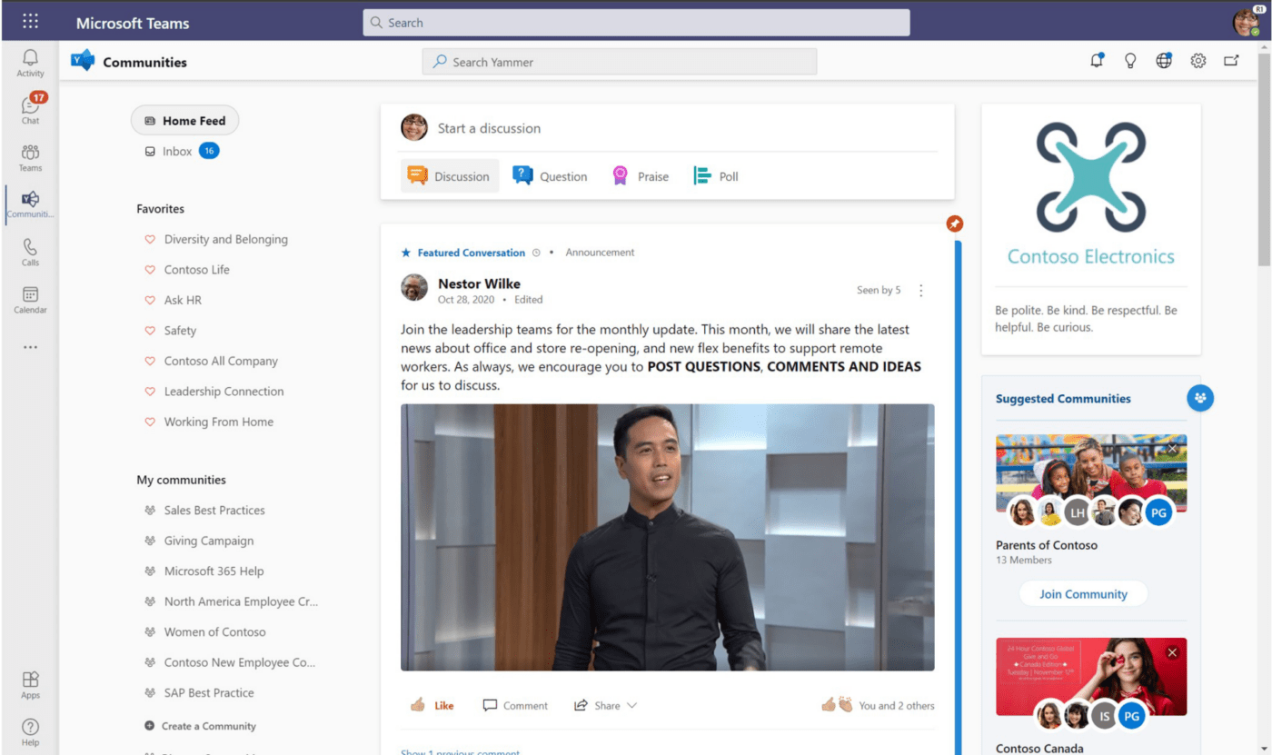 Alat kolaborasi untuk siswa: Umpan Beranda Microsoft Teams