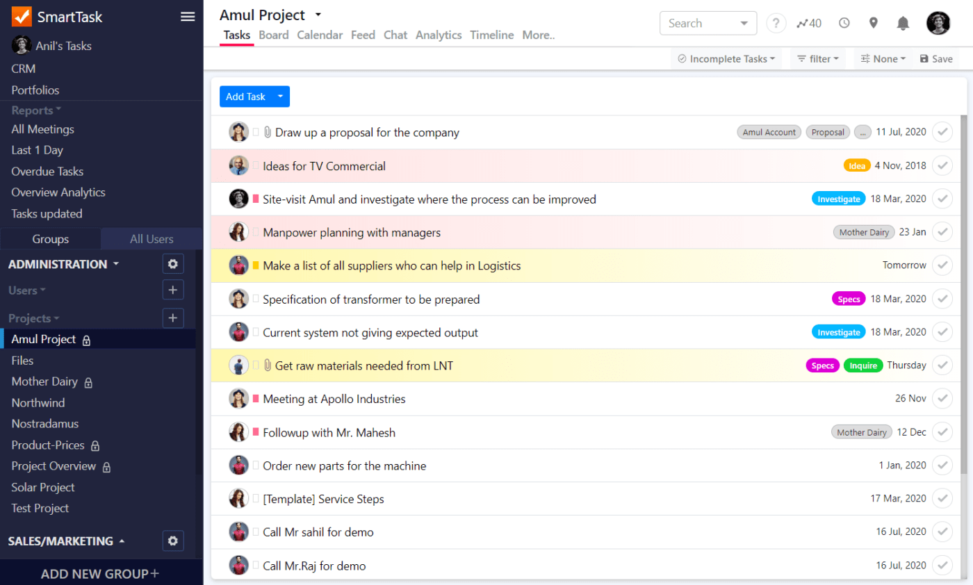 SmartTask Dashboard