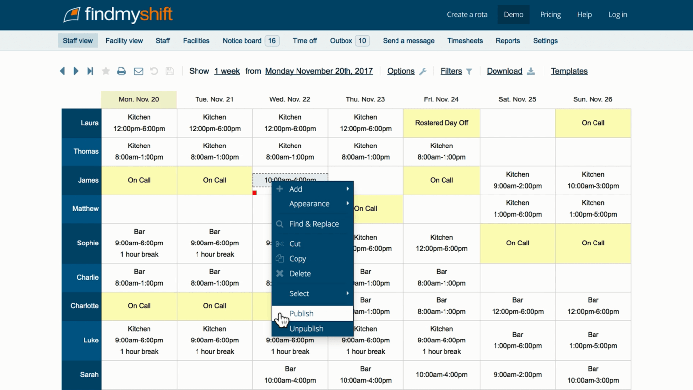 FindMyShift Dashboard  