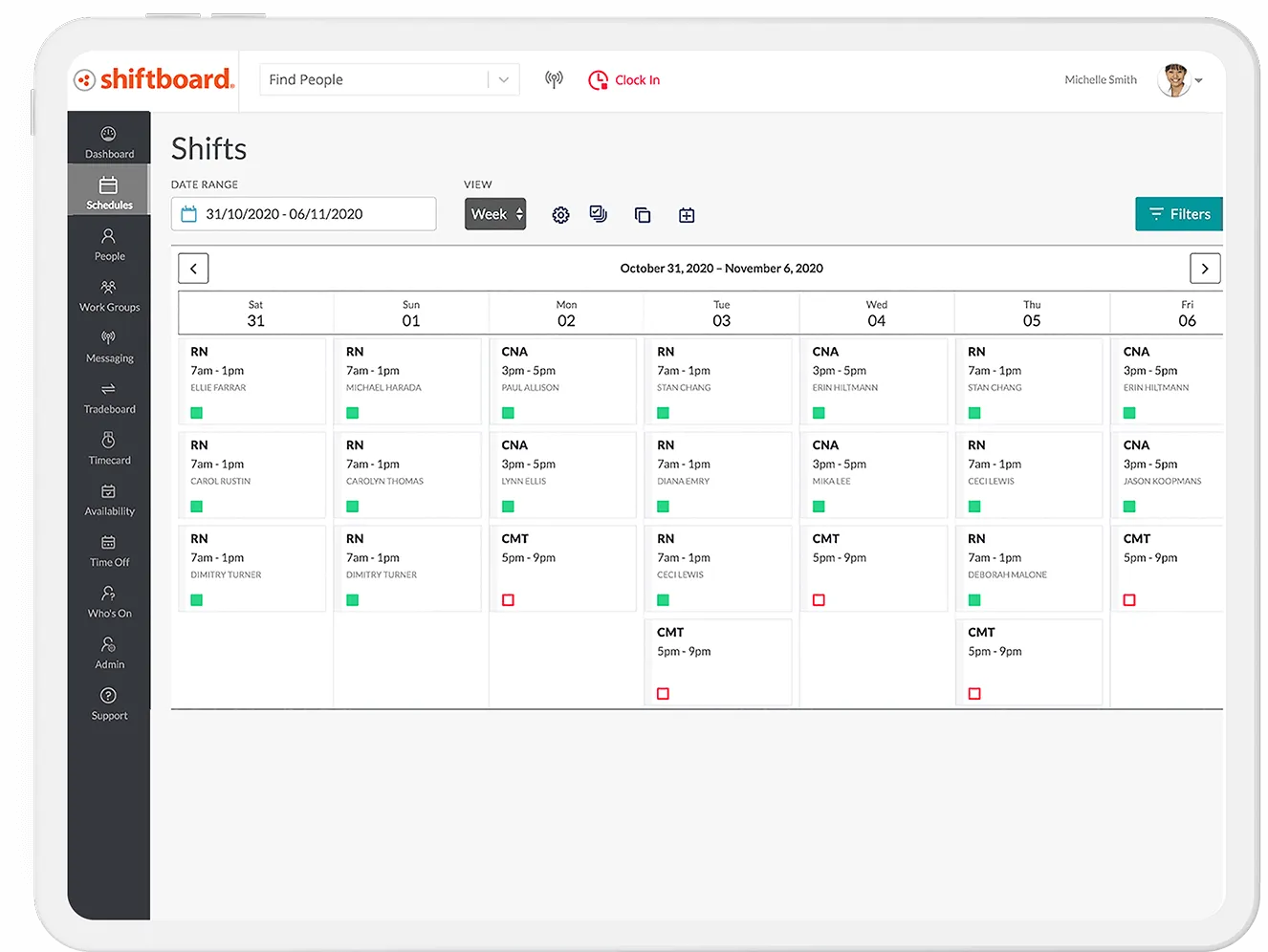 Shiftboard ScheduleFlex Dashboard