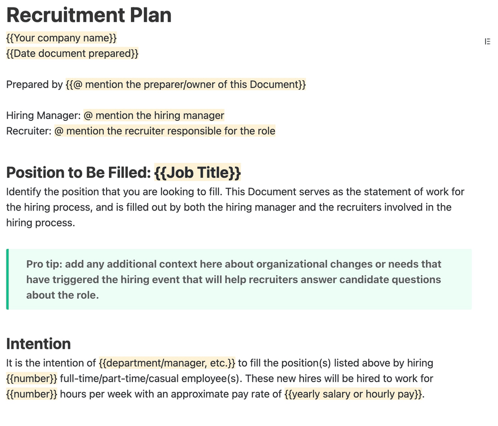 ClickUp Recruitment Strategy Document Template