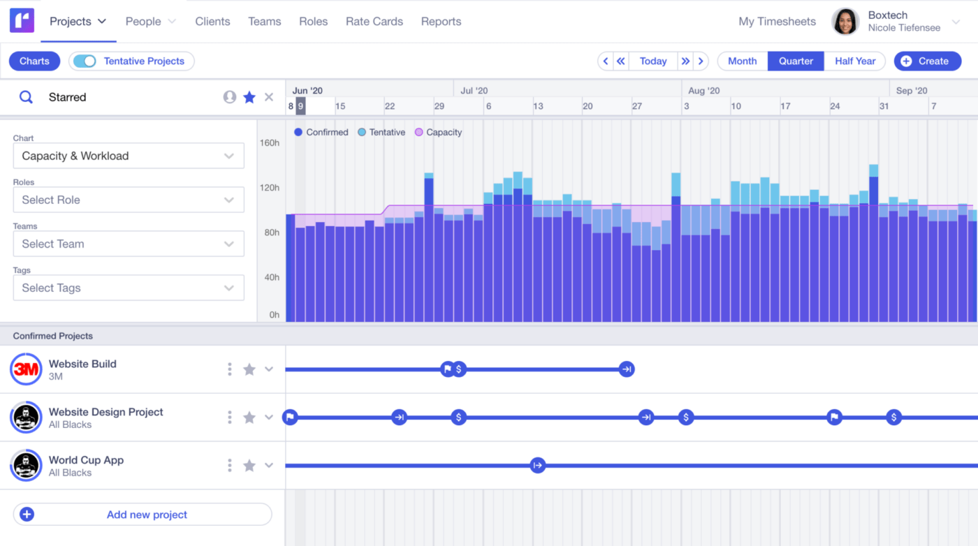 Managing and tracking team members’ capacity and workload in Runn  