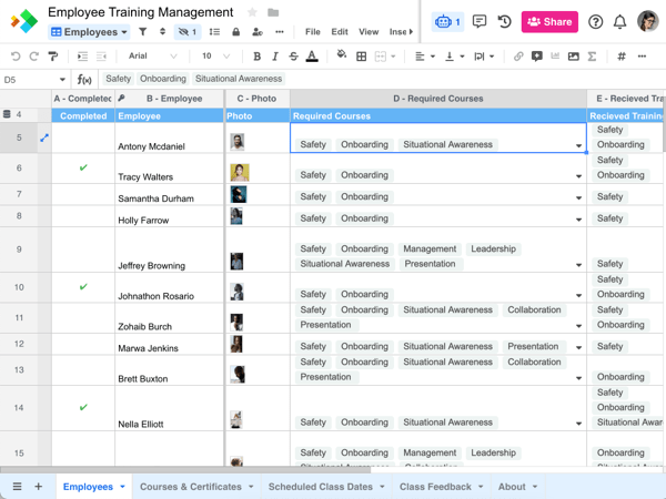 Excel Employee Directory Spreadsheet by Spreadsheet.com