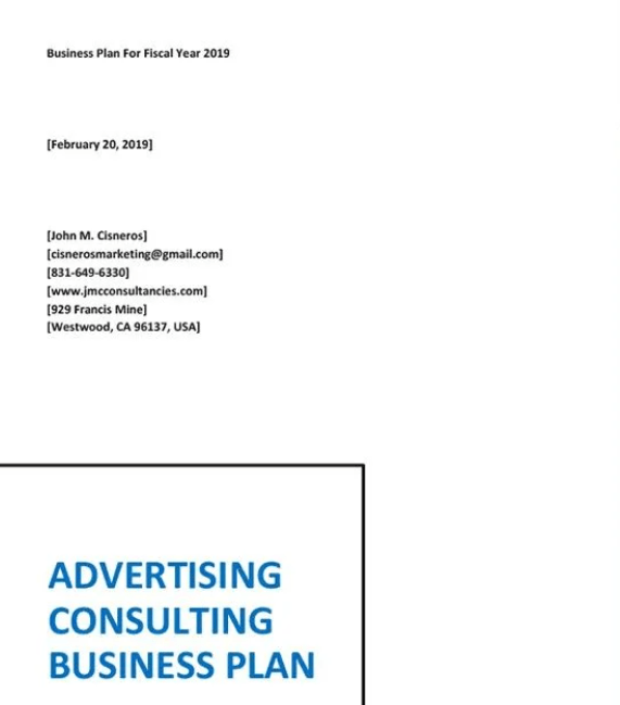 Advertising Consulting Business Plan Template by Templet.net