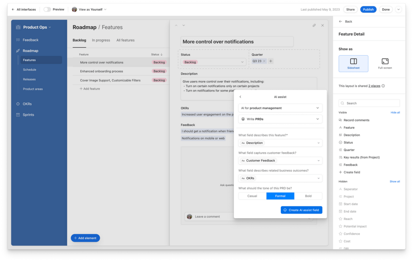 Airtable vs Notion: Funkcja AI w Airtable