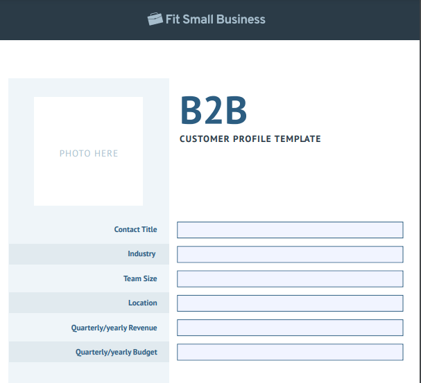 B2B Customer Profile Template by Fit Small Business