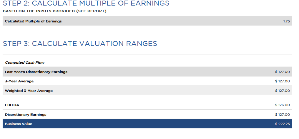 BizEx Business Valuation Calculator