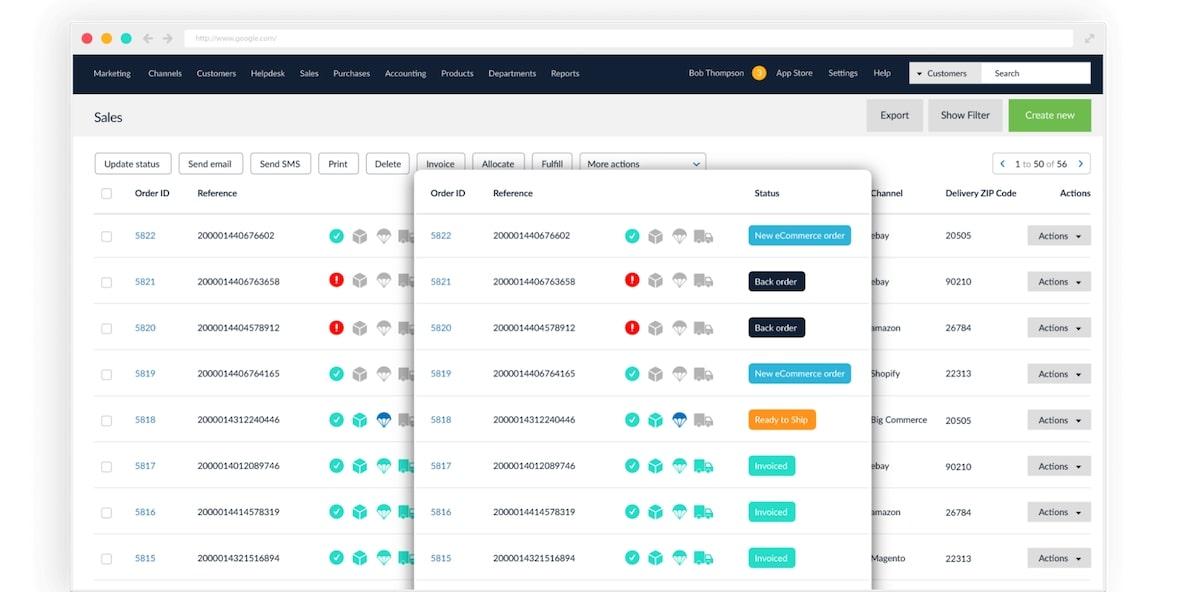 Función de inventario de ventas de Brightpearl