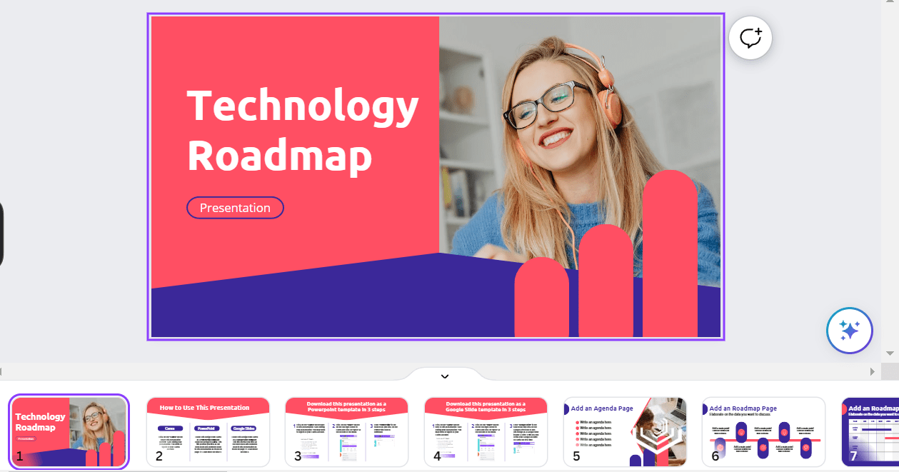 Technology Roadmap template by Canva