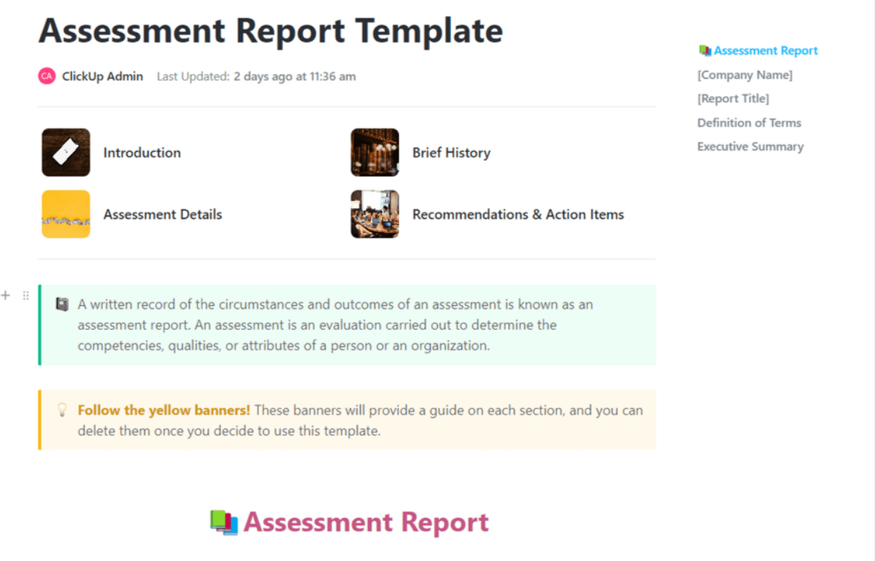 ClickUp Project Assessment Report