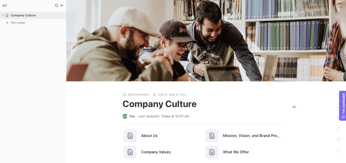 Use ClickUp's Company Values Template to visualize and align your team around what matters most
