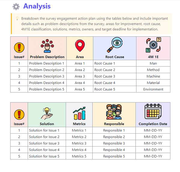 ClickUp 참여도 설문조사 실행 계획 템플릿