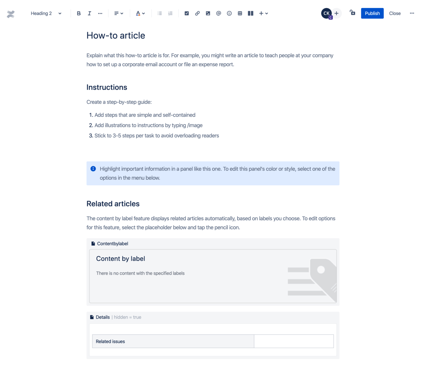 Document editing software from Atlassian Confluence