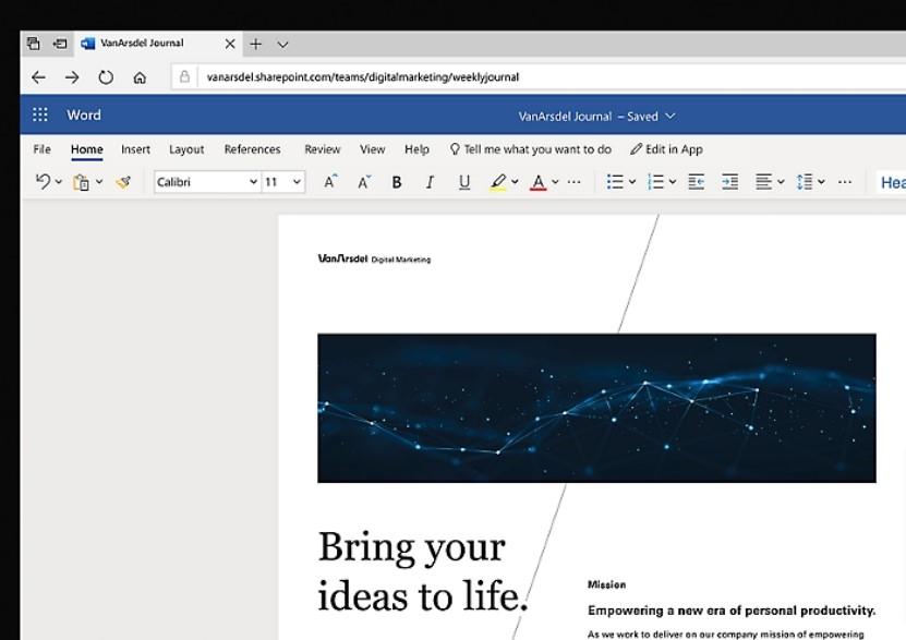 Microsoft Word vs Google Docs: example of a Microsoft Word document