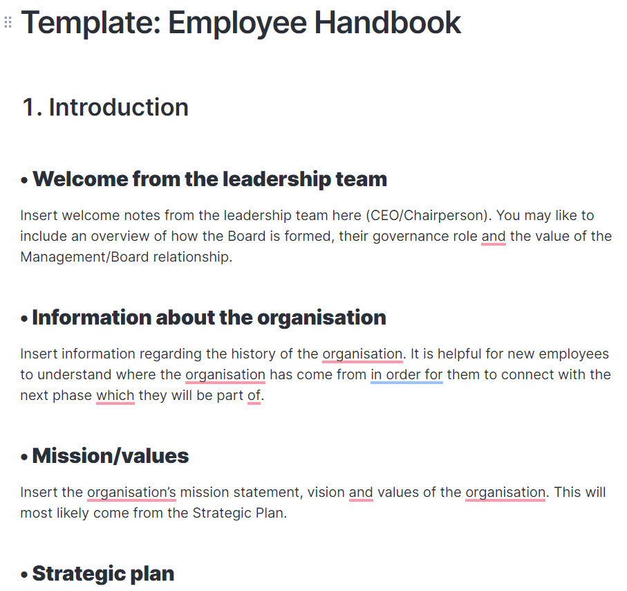 Employee Handbook Template by Almanac.io