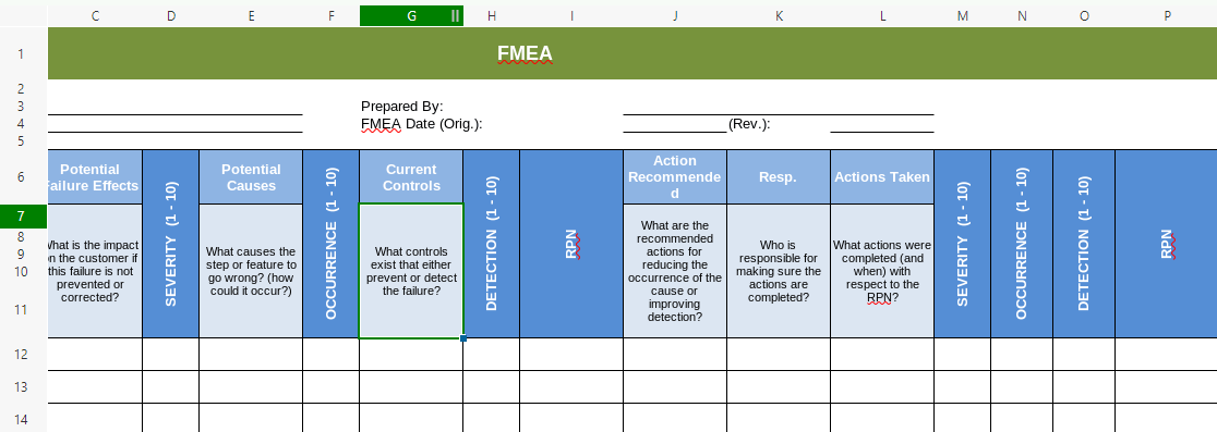 Excel FMEA Template by Visual-Paradigm 1