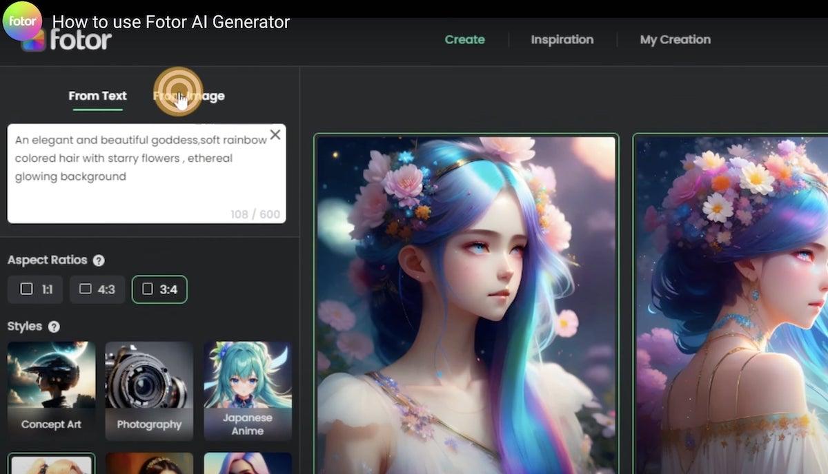 Alternatif Dall-E: tangkapan layar editor gambar Fotor