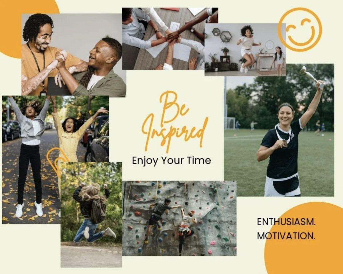 Inspiring Mood Board Template with multiple photos by Template.net