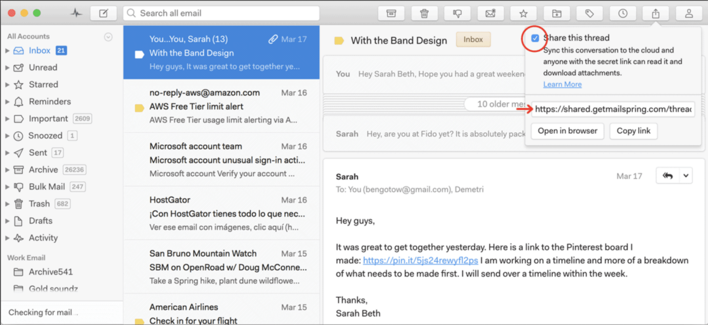 Image of Mailspring as a Shift alternative