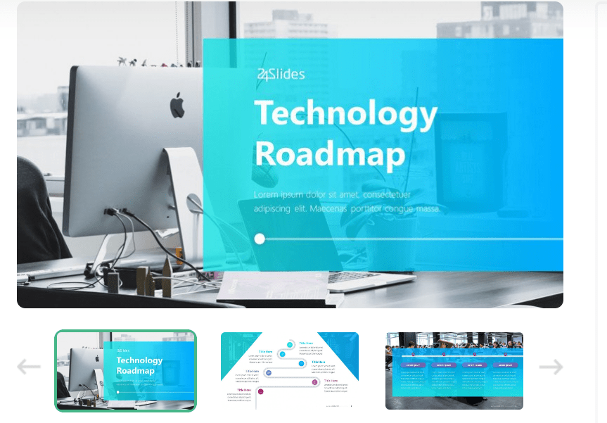 Templat Peta Jalan Teknologi PowerPoint oleh 24Slides