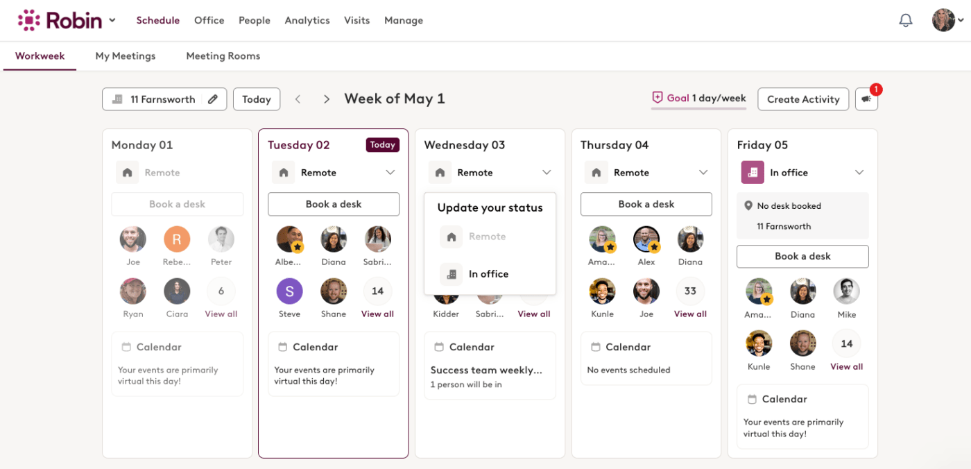 Robin Powered Schedule Tool