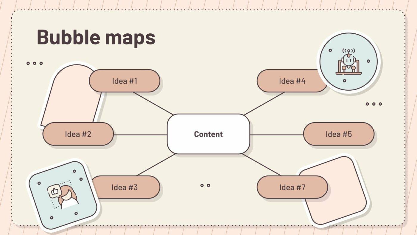 Slides Bubble Maps for Content Marketing Template by Slidesgo