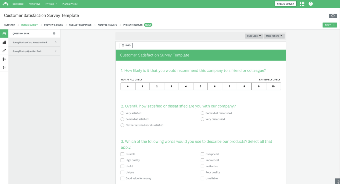 Hulpmiddel voor klanttevredenheid SurveyMonkey