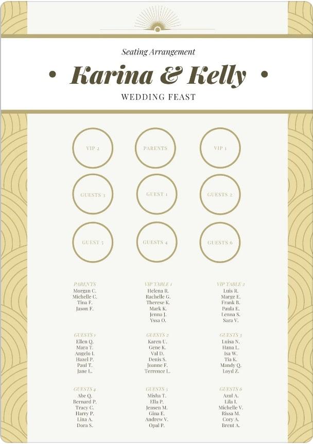 Canva Wedding Seating Chart Template