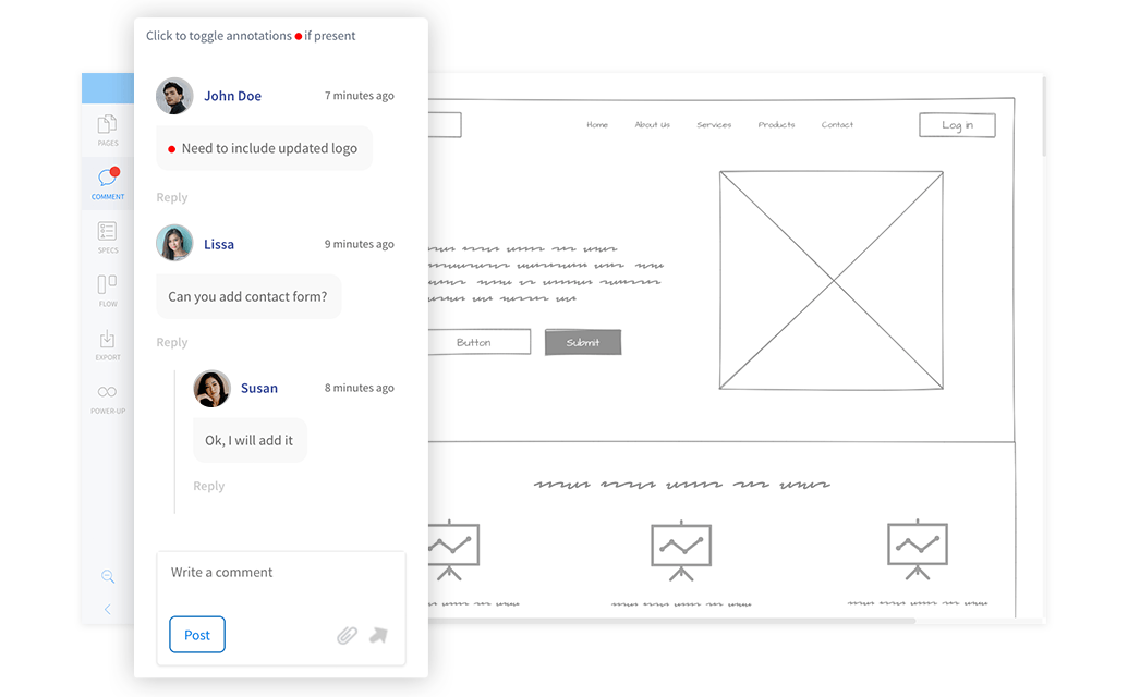 Wireframetools van MockFlow