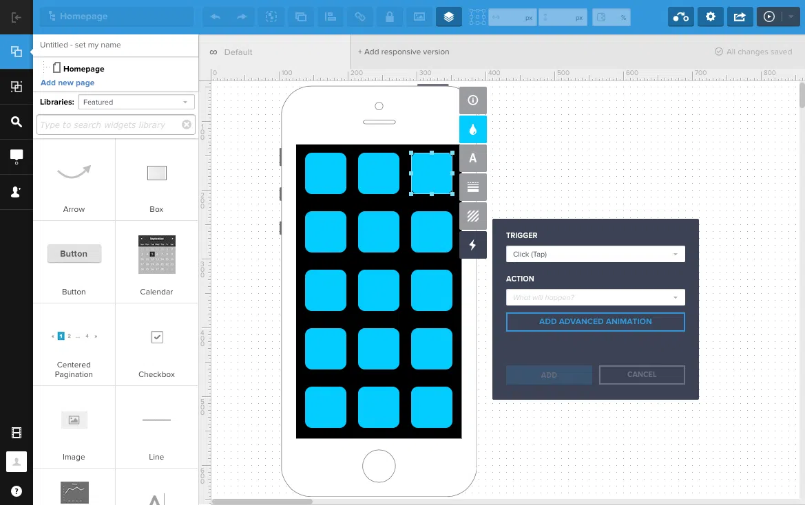 Wireframetools van UXPin