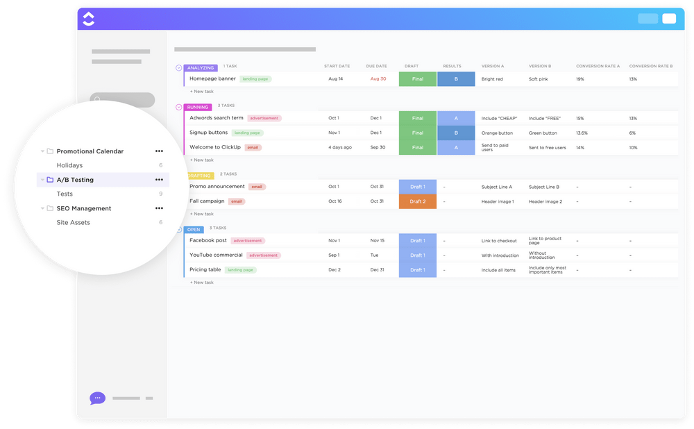 A/B testing brings a ton of helpful information to your projects, which is why having all that data in a centralized and manageable place is just as important