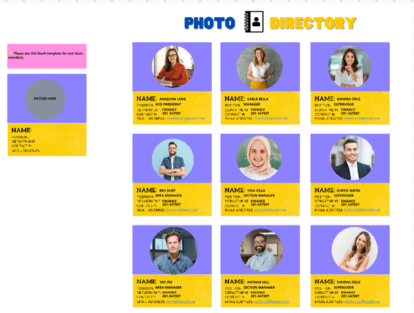 ClickUp Team Photo Directory Template