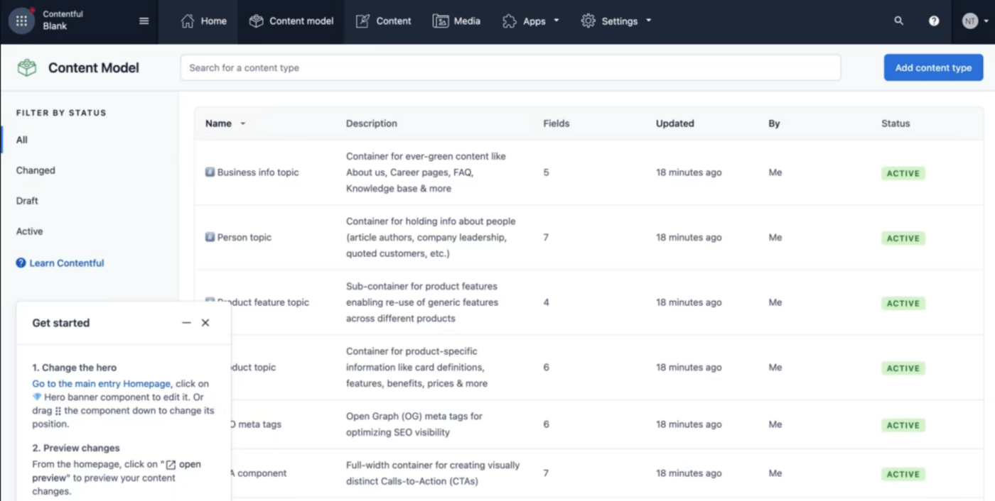 logiciel CMS sans tête Contentful