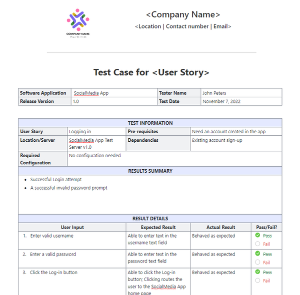ClickUp Test Case Template