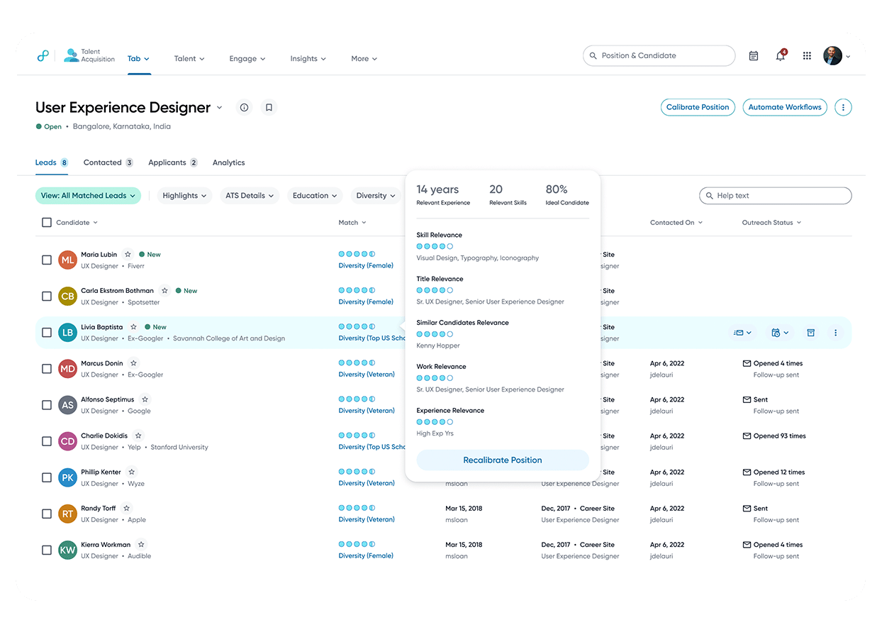 AI recruiting software by Eightfold