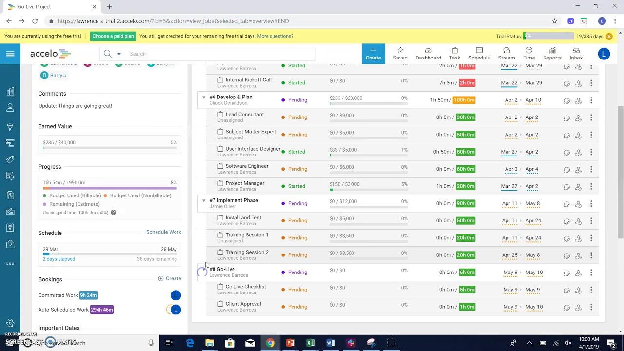 Consultancy software: Accelo's dashboard
