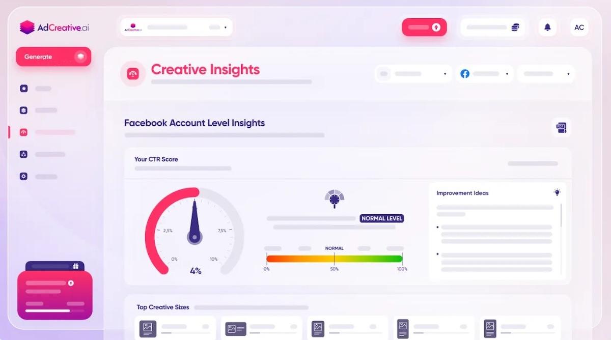 AdCreative's dashboard