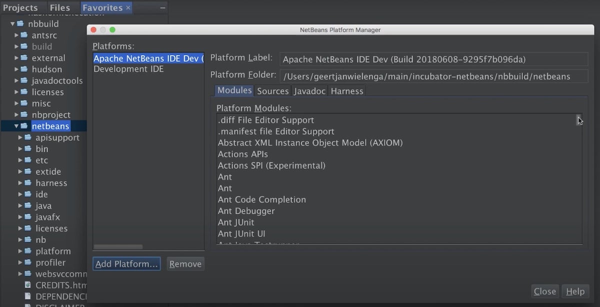 Apache NetBeans' code editor view