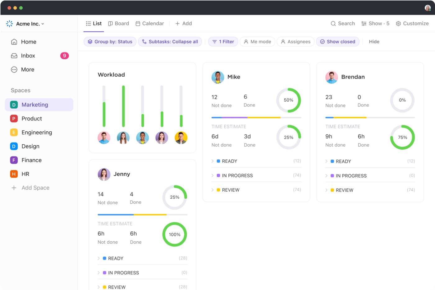 ClickUp 3.0 Team View Simplified