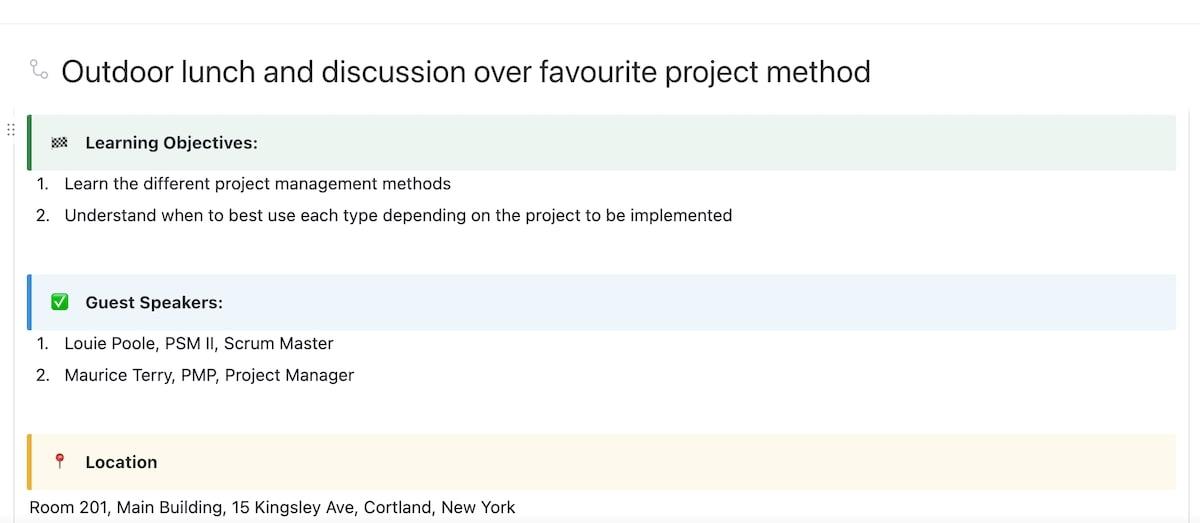 ClickUp's Lunch and Learn Schedule Template