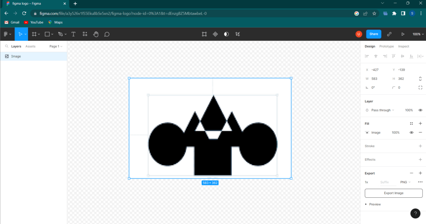User creating a new logo design in Figma