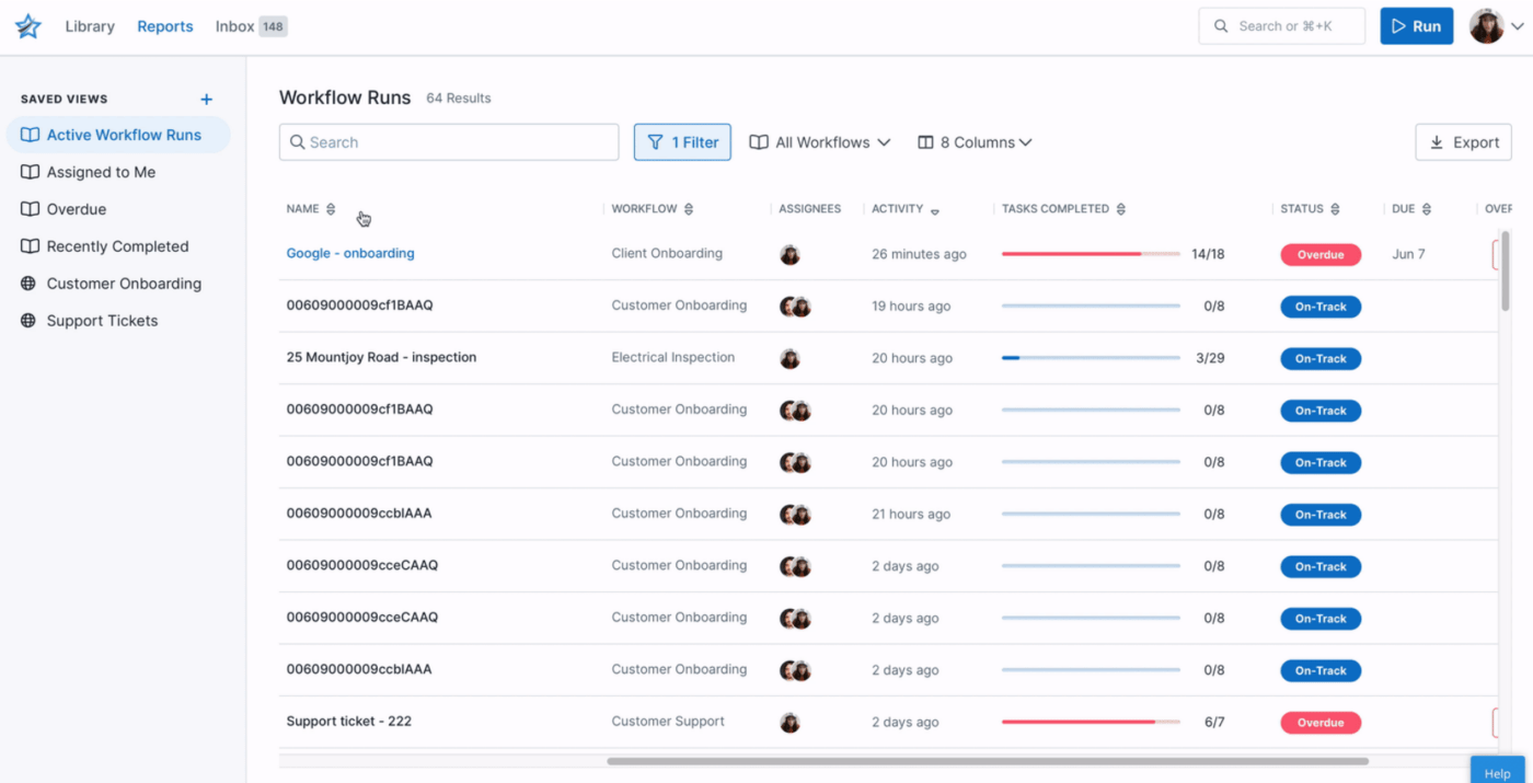 Creating workflows and processes in Process Street